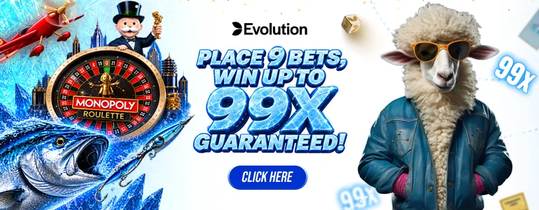 KIXO9 Evolution promotion: place 9 bets for a chance to win up to 99x. View offer details.