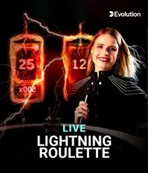 Lightning Roulette by Evolution - game cover artwork on KIXO9