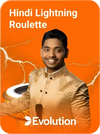 Hindi Lightning Roulette by Evolution - game cover artwork on KIXO9