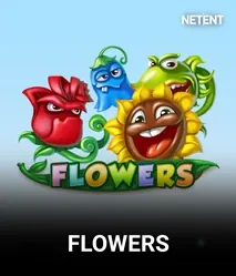 Flowers by NetEnt - game cover artwork on KIXO9