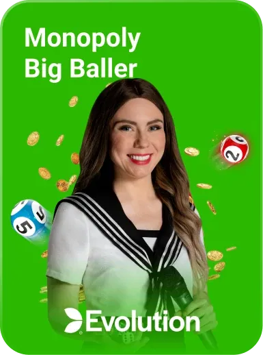 Monopoly Big Baller by Evolution - game cover artwork on KIXO9