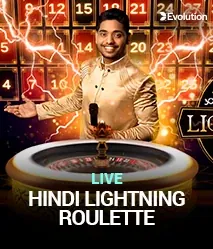 Hindi Lightning Roulette by Evolution - game cover artwork on KIXO9